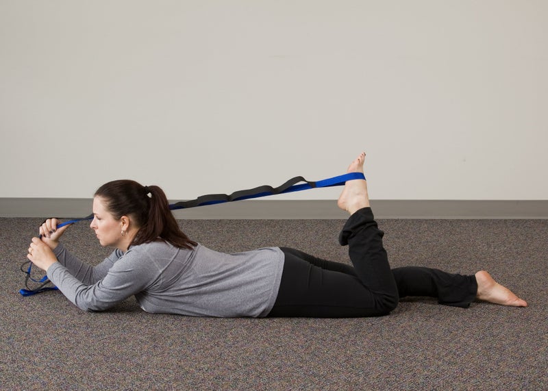 RangeMaster Stretch Strap, Multi-loop Strap with Exercise Guide for Physical Therapy, Yoga, Flexibility (Blue) - Image 4
